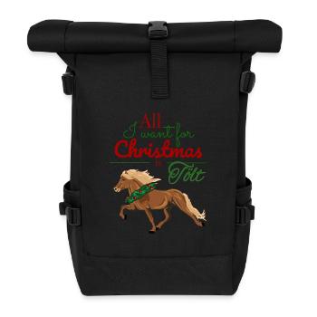 All I want for Christmas is Tölt - Fuchs - Rolltop Rucksack - Schwarz - Vorne