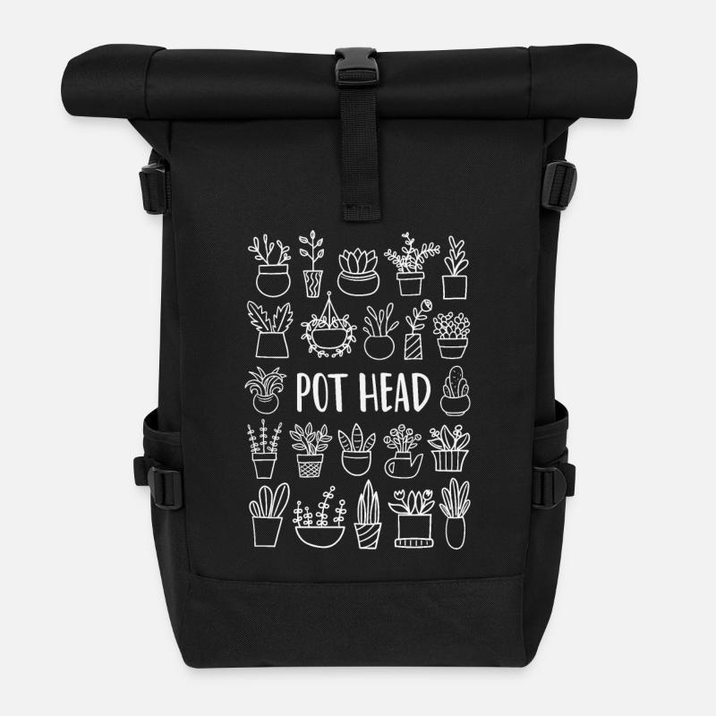 Plantes plantes - Sac à dos roll top - noir