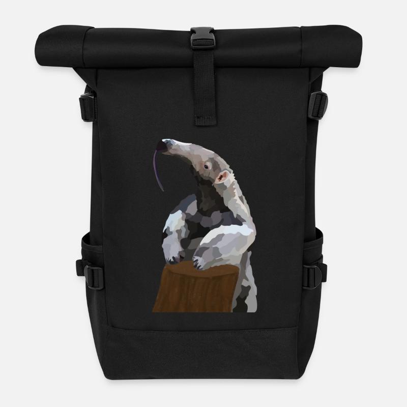 Antonio, the anteater - Roll Top Backpack - black