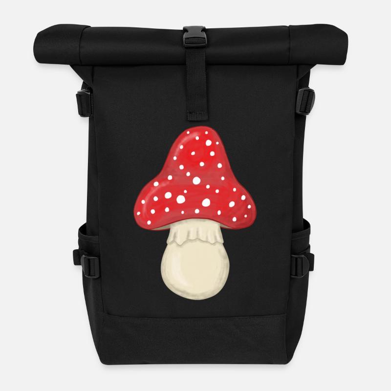 Fly agaric - Roll Top Backpack - black