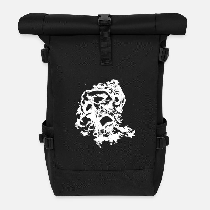 Visage blanc - Sac à dos roll top - noir