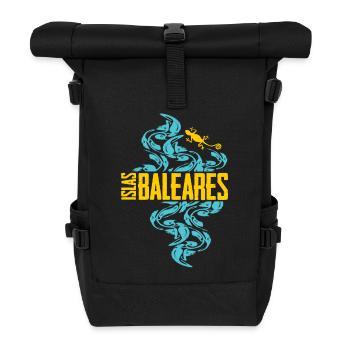 Balearic Islands Waves Pattern - Roll Top Backpack - black - Front