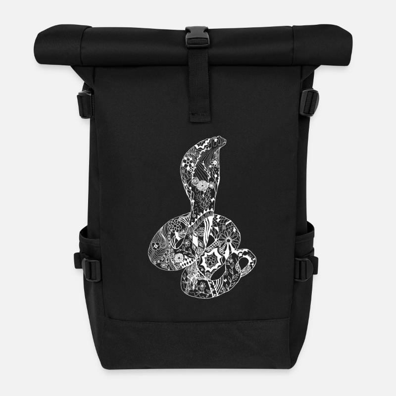 Patchwork Cobra - Rolltop Rucksack - Schwarz