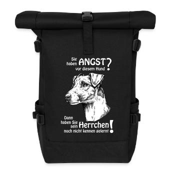 Angst vor Foxterrier? Herrchen - Rolltop Rucksack - Schwarz - Vorne