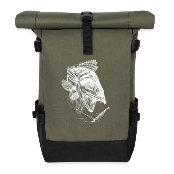 Fish of life! - Fishing Tshirt Zander Attack / W - Roll Top Backpack - olive/black - Front