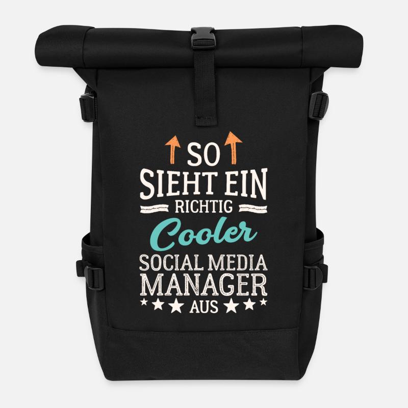 So sieht ein cooler Social Media Manager aus - Rolltop Rucksack - Schwarz