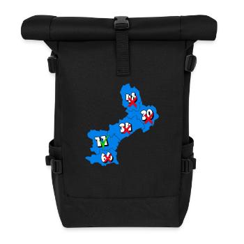 Languedoc Roussillon Region - Rolltop Rucksack - Schwarz - Vorne