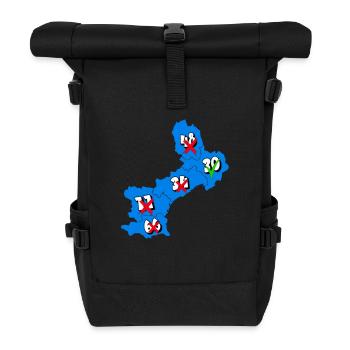 Languedoc Roussillon Region - Rolltop Rucksack - Schwarz - Vorne