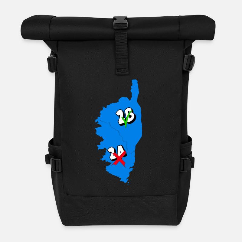 Région Corse - Sac à dos roll top - noir