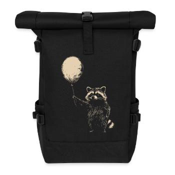 Waschbär mit Luftballon - Rolltop Rucksack - Schwarz - Vorne