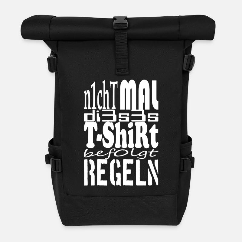 Même ce t-shirt ne suit pas les règles en blanc - Sac à dos roll top - noir