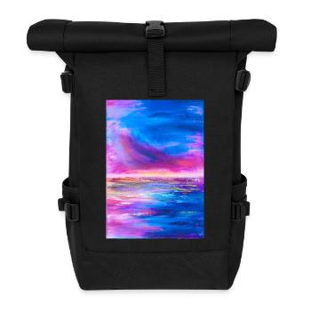 Lebendiger Himmel Horizont Abstrakte Kunst - Rolltop Rucksack - Schwarz - Vorne