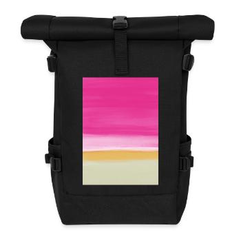 Étude de ligne rose jaune - Sac à dos roll top - noir - Devant