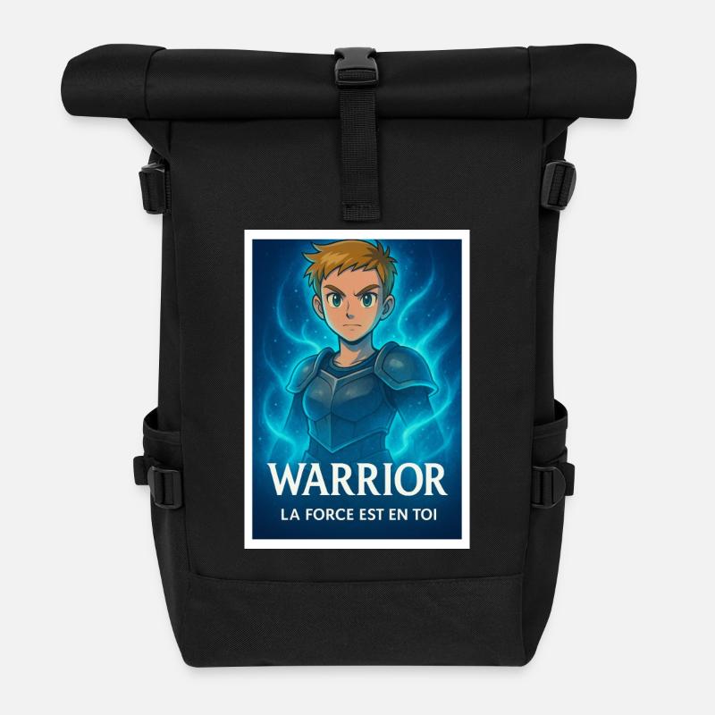 Blauer Aura-Krieger - Rolltop Rucksack - Schwarz