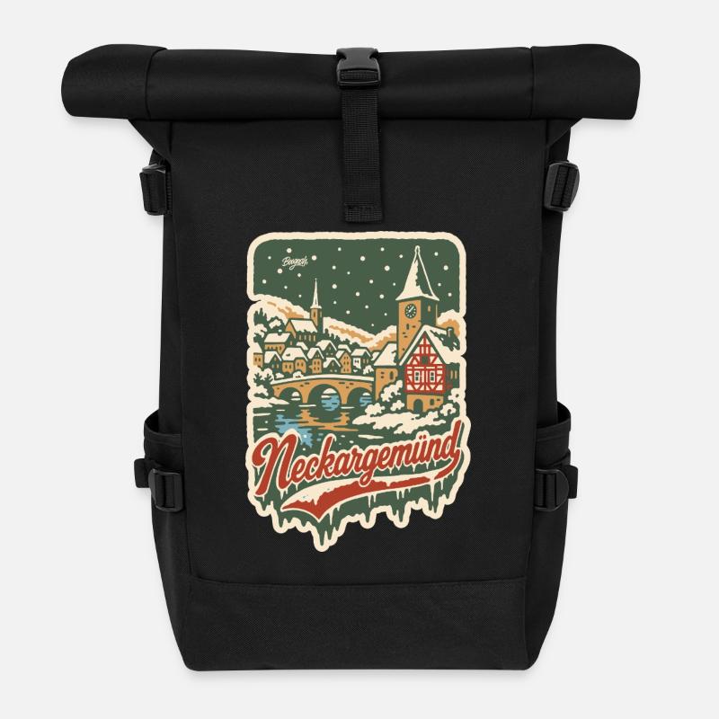 Neckargemünd Winteridylle - Rolltop Rucksack - Schwarz