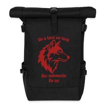 Loup intérieur dormant - Sac à dos roll top - noir - Devant