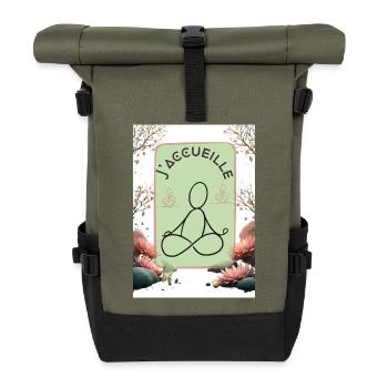 Greeting Flute - Roll Top Backpack - olive/black - Front