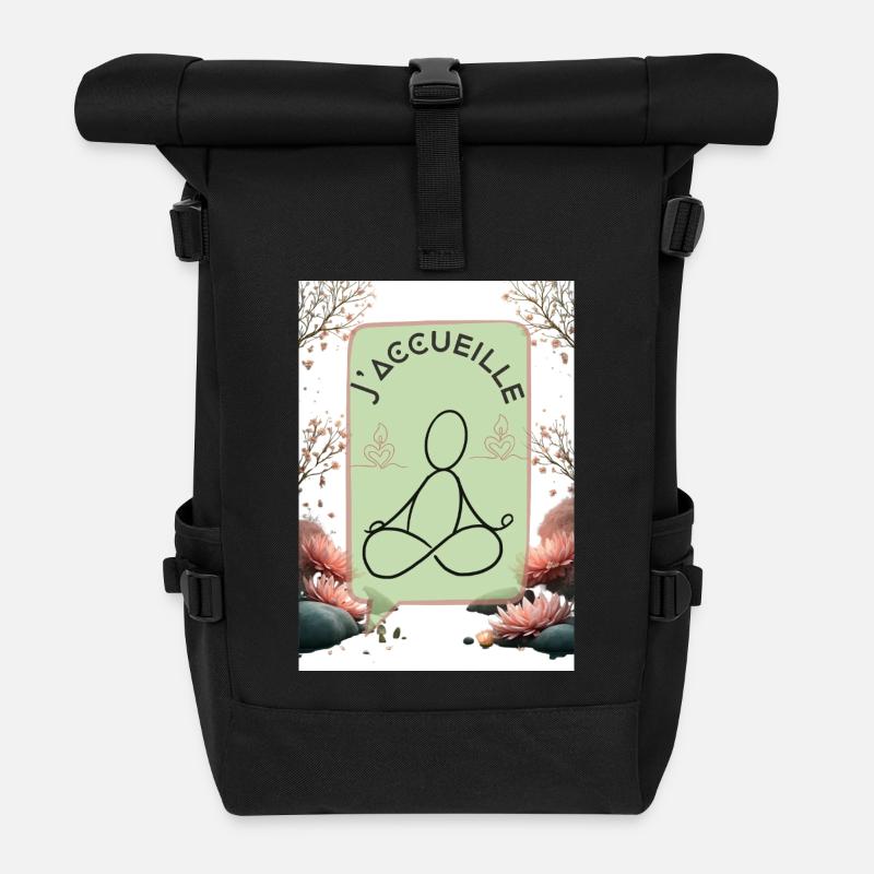 Greeting Flute - Roll Top Backpack - black