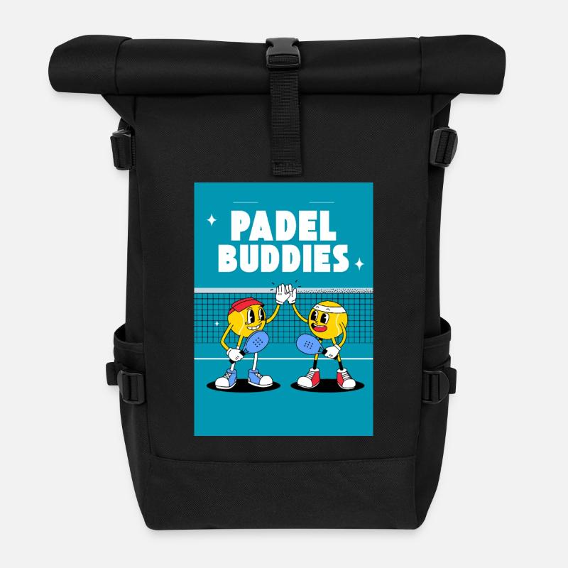 Padel Buddies High Five Duo - Rolltop Rucksack - Schwarz