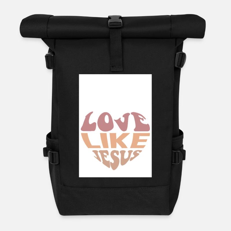 Aimez comme Jésus - Sac à dos roll top - noir