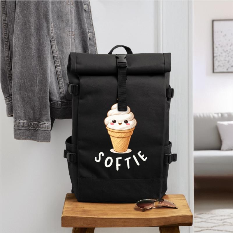 Softie. Softeis Liebe Eiscreme Statement Rolltop Rucksack