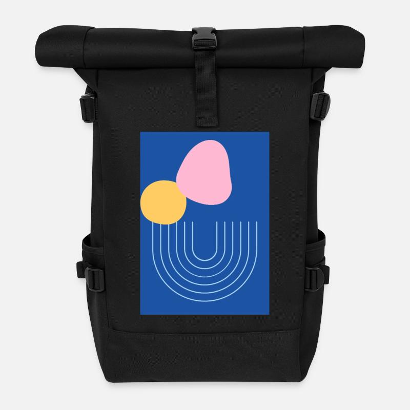 abstrakt - Rolltop Rucksack - Schwarz