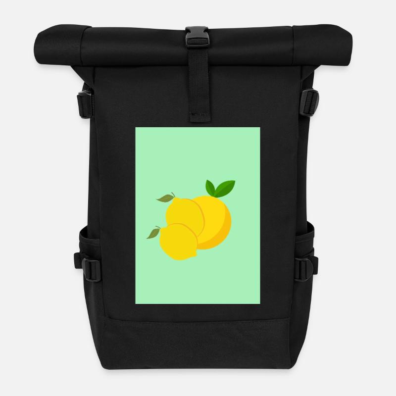 Zitronen - Rolltop Rucksack - Schwarz