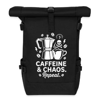 Chaos du café : Moka, Skull & Repeat - Sac à dos roll top - noir - Devant