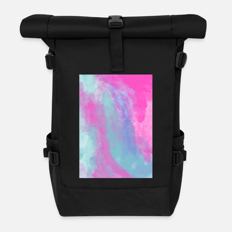 Gradient Spring customizable - Roll Top Backpack - black
