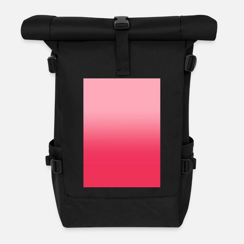 Dégradé - rose rouge personnalisable - Sac à dos roll top - noir