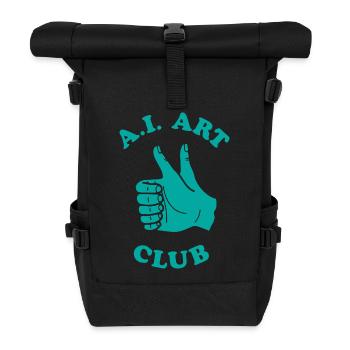 Funny AI Art Club Artificial Intelligence Machine - Roll Top Backpack - black - Front