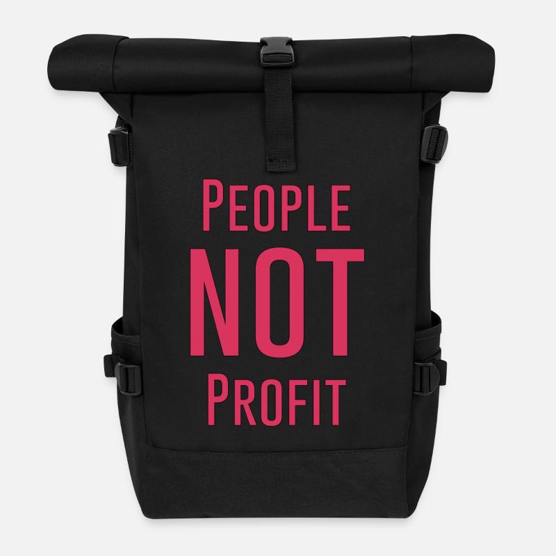 People not profit - Roll Top Backpack - black