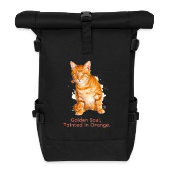 Goldene Seele Orange Katze. - Rolltop Rucksack - Schwarz - Vorne
