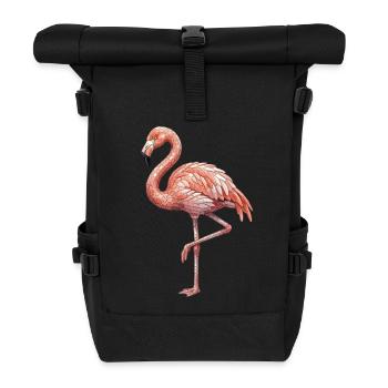 Mosaïque de flamants roses - Art tropical pour les amateurs d’oiseaux - Sac à dos roll top - noir - Devant
