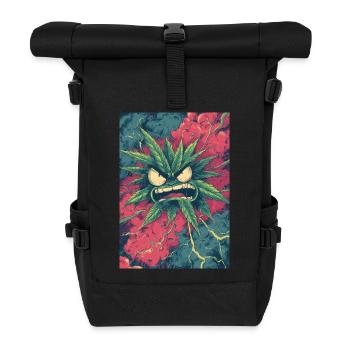 Wütendes Hanfblatt-Chaos - Rolltop Rucksack - Schwarz - Vorne