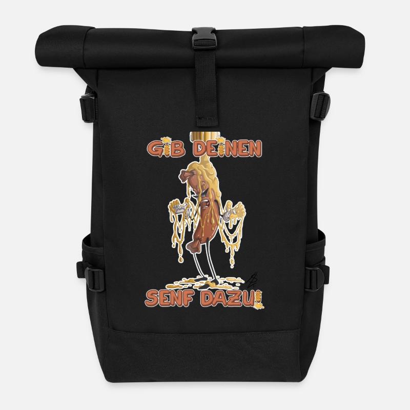 Gib Deinen Senf Dazu - Rolltop Rucksack - Schwarz