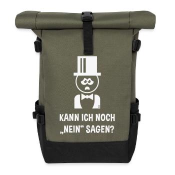 Bräutigam – Kann Ich Noch „Nein“ Sagen? (JGA / W) - Rolltop Rucksack - Olive/Schwarz - Vorne