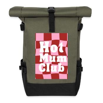 Hot Mum Club Pink Plaid - Roll Top Backpack - olive/black - Front
