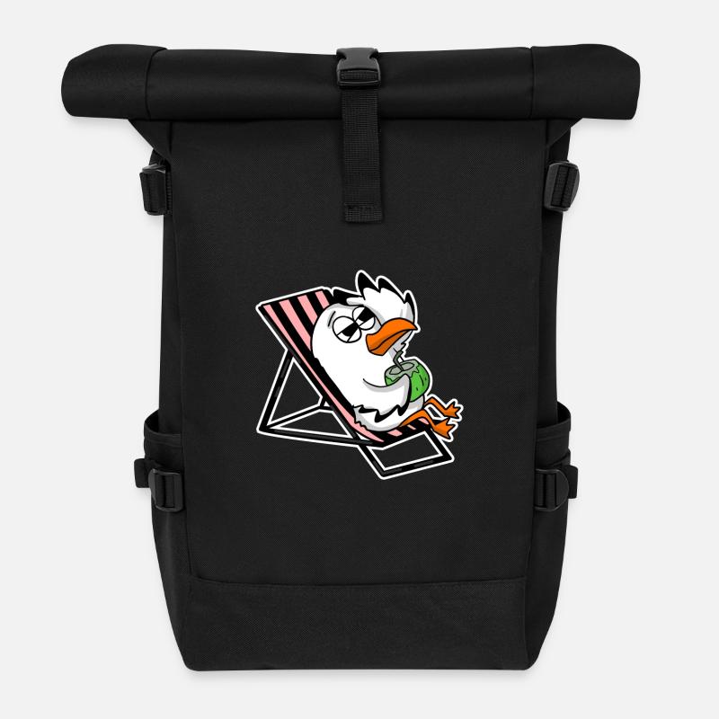 Möwe am Strand - Rolltop Rucksack - Schwarz