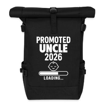Schwangerschaft Ankündigung Zukunft Onkel Onkel - Rolltop Rucksack - Schwarz - Vorne