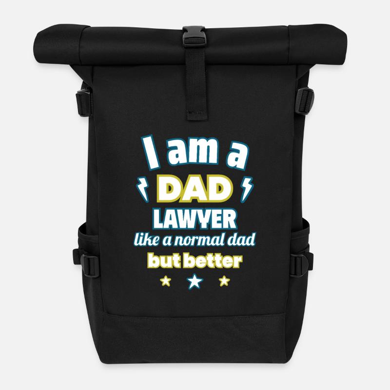 Ich bin ein Papa Anwalt, wie ein normaler Papa - Rolltop Rucksack - Schwarz