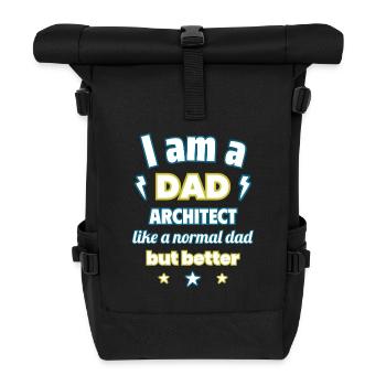 Papa Architekt, geschenk vatertag,weihnachten - Rolltop Rucksack - Schwarz - Vorne