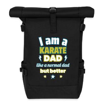 Papa KARATEKA, Cadeau pour la fête des pères, Karaté, Sports - Sac à dos roll top - noir - Devant