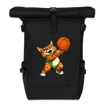 Chats Joueur de basket-ball / Chat de basket-ball - Sac à dos roll top - noir - Devant