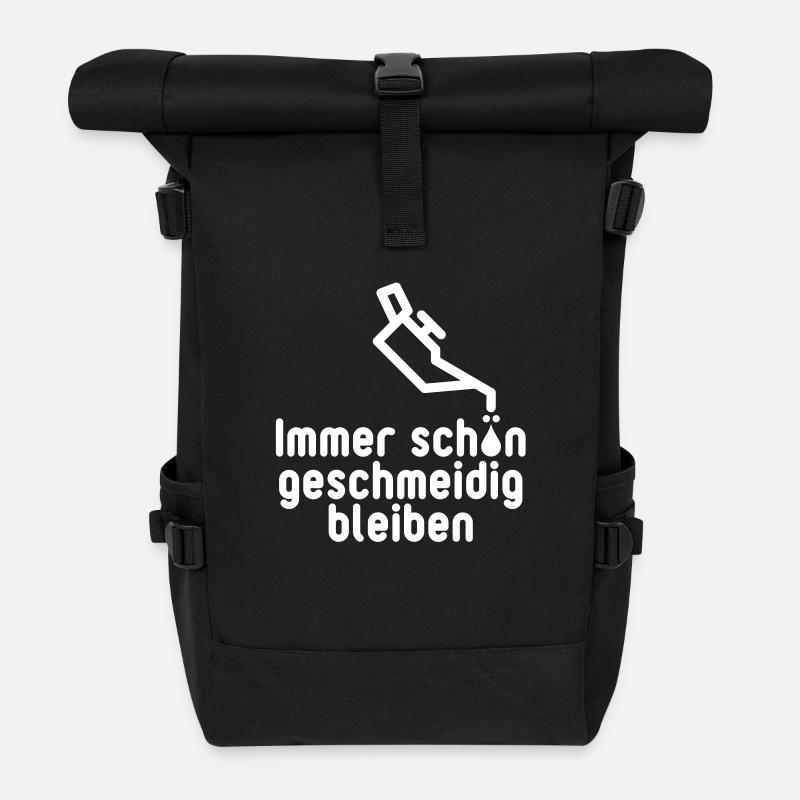 Auto Werkstatt T-Shirt - Rolltop Rucksack - Schwarz