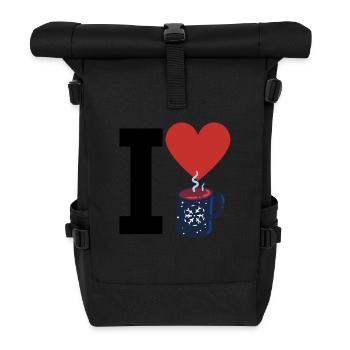 I Love Glühwein - Rolltop Rucksack - Schwarz - Vorne