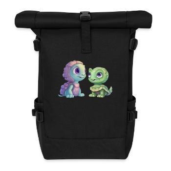 Fusion de tortues extraterrestres vertes - Sac à dos roll top - noir - Devant