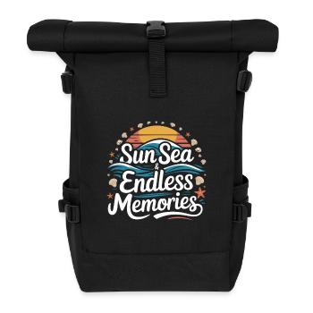 Beach Holidays | Sun Sea & Endless Memories - Roll Top Backpack - black - Front