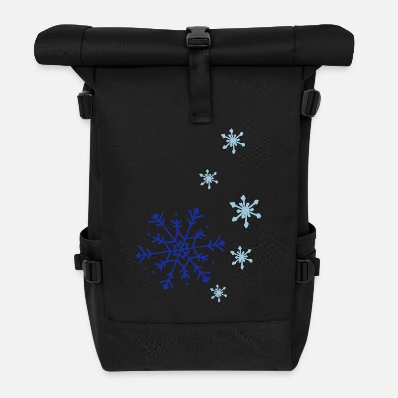 Snowflakes falling - Rolltop Rucksack - Schwarz