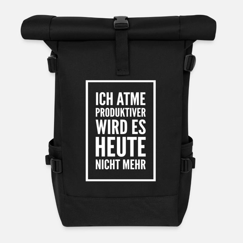 Lustiger Spruch - Rolltop Rucksack - Schwarz